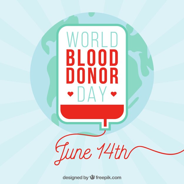 지구 세계와 세계 혈액 기증자 하루 배경