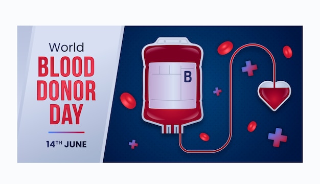 Градиентный баннер всемирного дня донора крови
