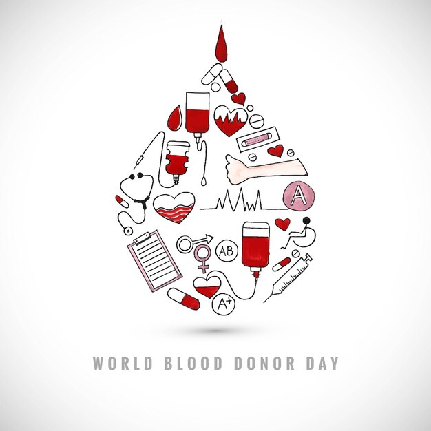 세계 헌혈의 날 및 의료 요소 디자인
