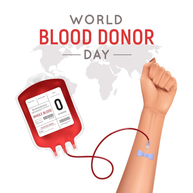 Free vector world blood donor day poster