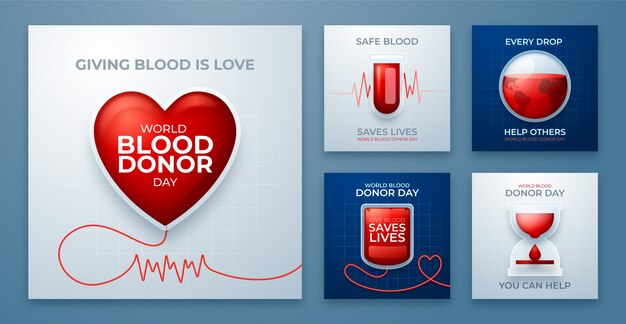 세계 헌혈자의 날 현실적인 ig 포스트 컬렉션