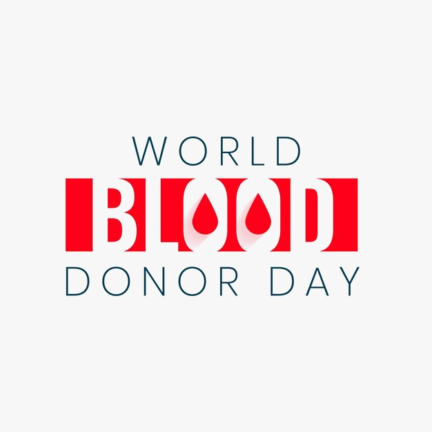 World blood donor day text banner design
