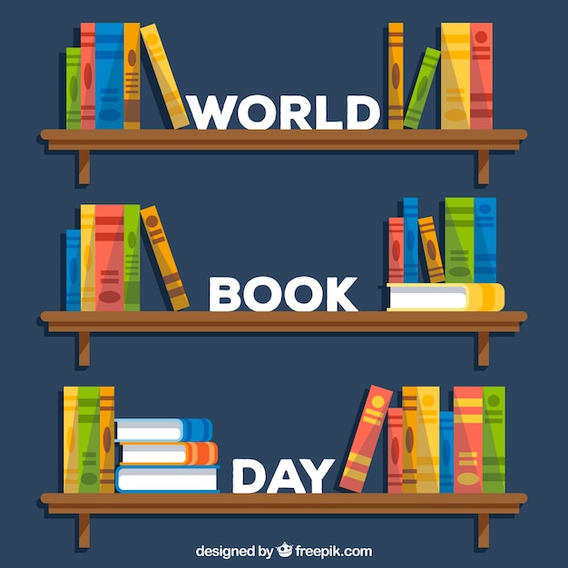 Free vector world book day background in flat style