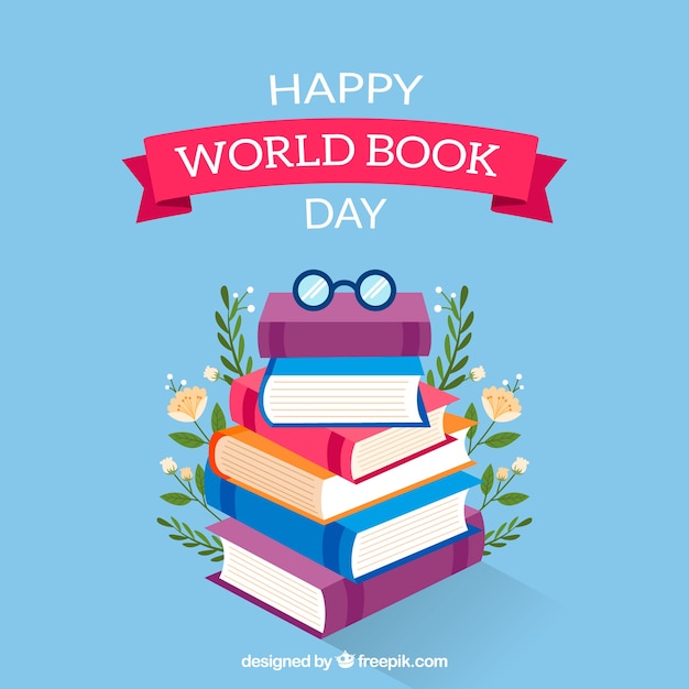 Free vector world book day background in flat syle