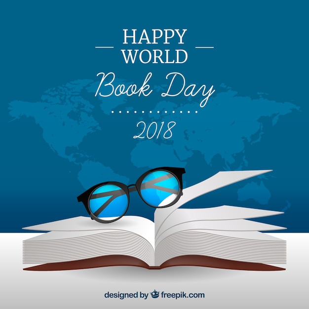 Free vector world book day background in realistic style