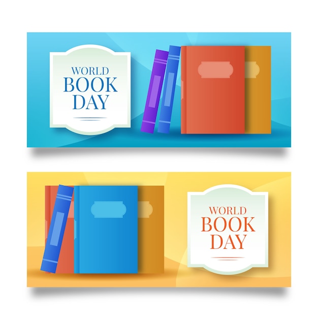 Free vector world book day banners set