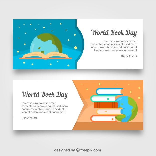 World book day flat banners