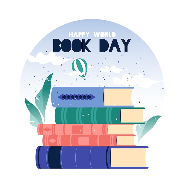 Free vector world book day in flat design