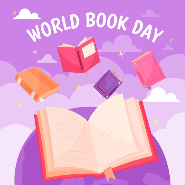 Всемирный день книги рисованной дизайн