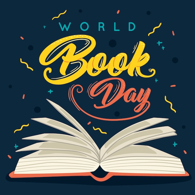 Free vector world book day in hand drawn