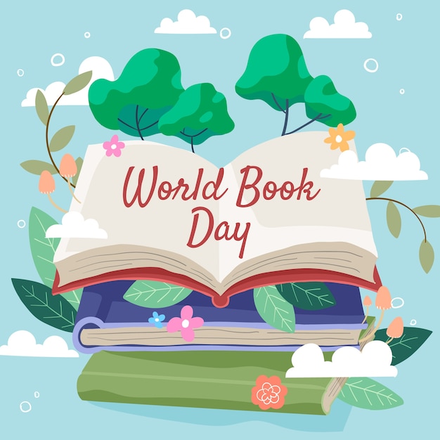 Free vector world book day hand drawn