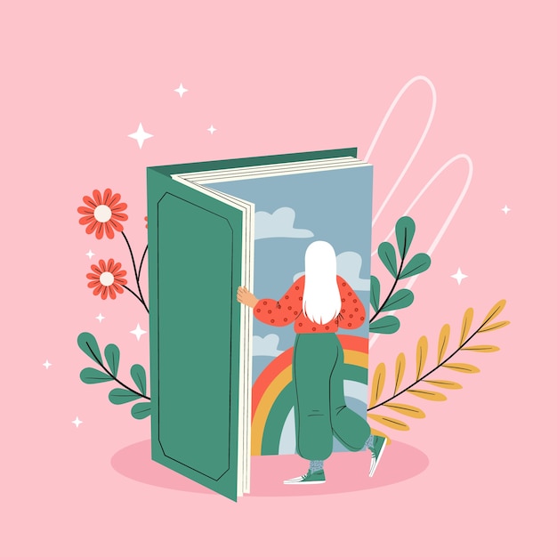 Free Vector world book day illustration