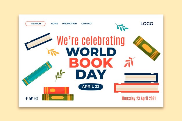 World book day landing page template