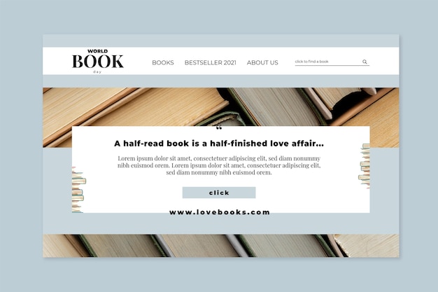 World book day landing page template