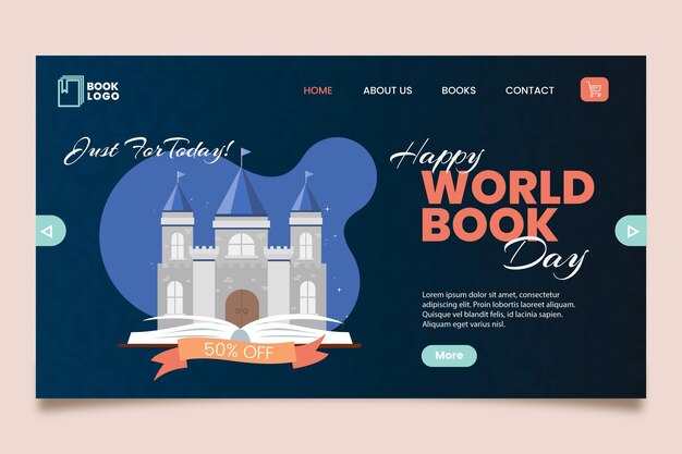 Шаблон целевой страницы всемирного дня книги
