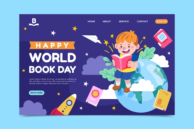 World book day landing page template