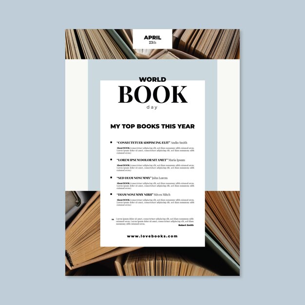 World book day vertical poster template