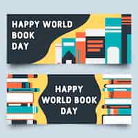 Free vector world book day with various lectures banners