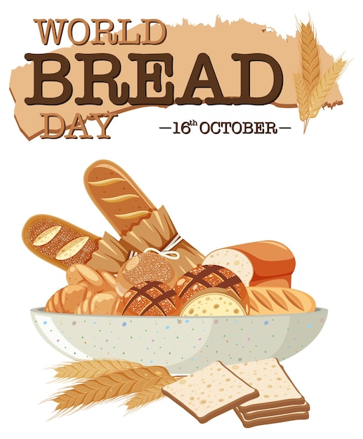 Free vector world bread day banner design