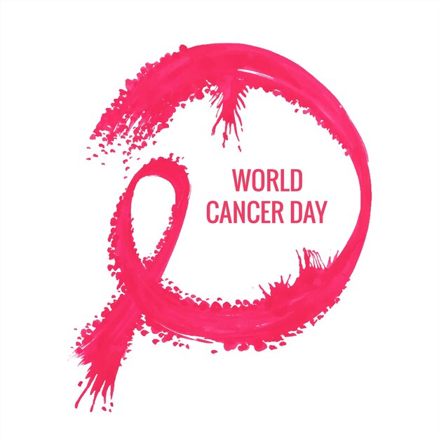 World cancer day awareness ribbon card background