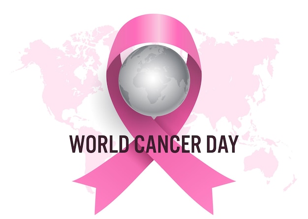 Fondo di giornata mondiale del cancro con nastro rosa