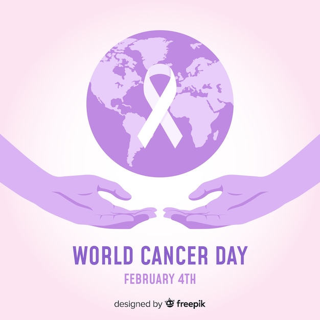 Vettore gratuito sfondo del giorno mondiale del cancro