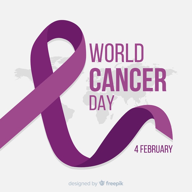 Vettore gratuito sfondo del giorno mondiale del cancro