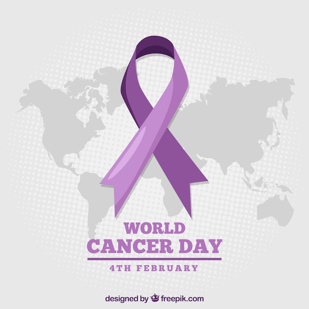 World cancer day design with shiny ribbon