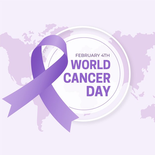 World cancer day flat design background