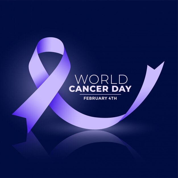 World cancer day ribbconcept banner