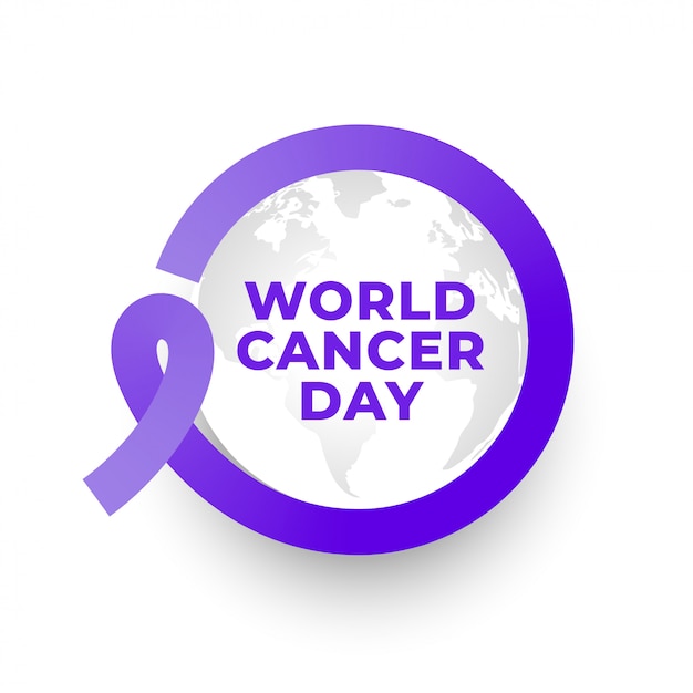 Free vector world cancer day ribbon frame background