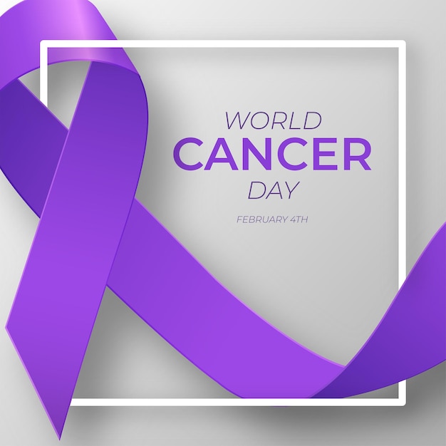 Всемирный день борьбы с раком. Это ленточный концептуальный дизайн. 4 февраля