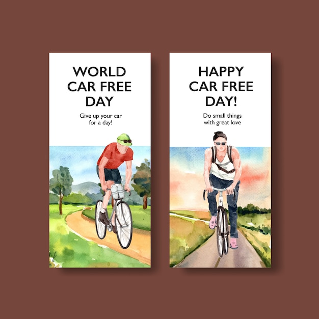 World car free day concept design card