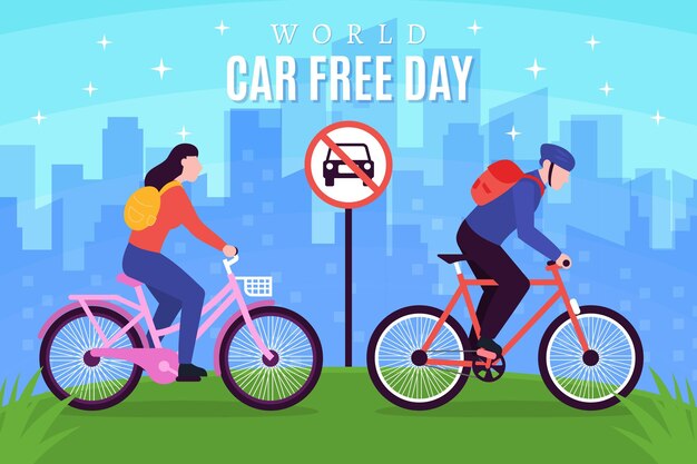 World car free day illustration