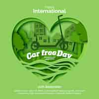 Free vector world car free day with heart