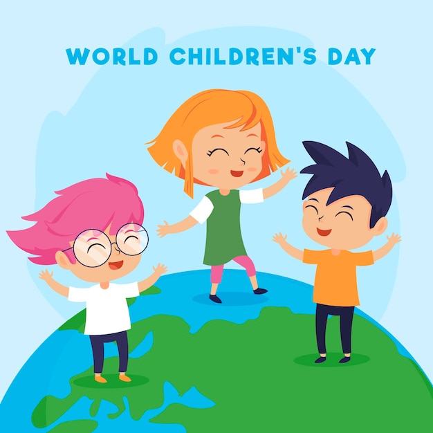 Free vector world children's day celebration