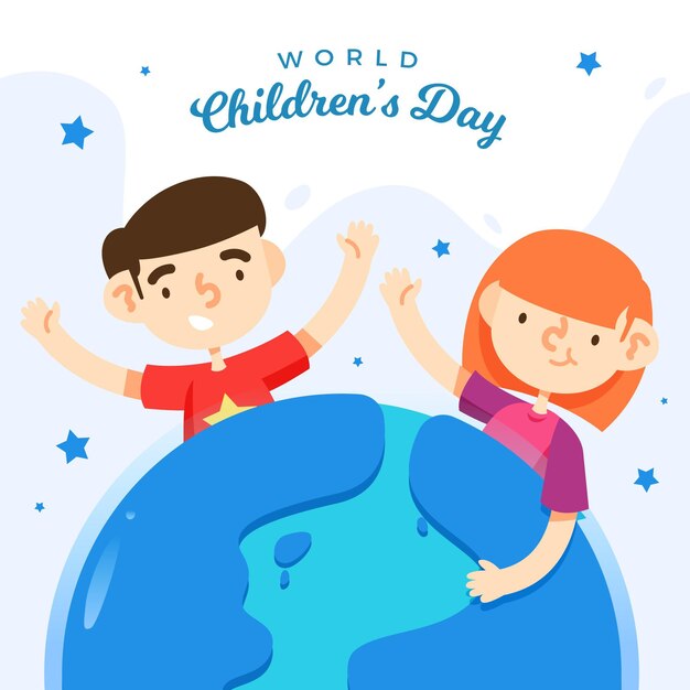 World children's day event flat design