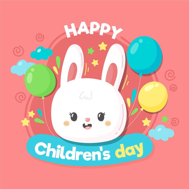 World children's day hand drawn style