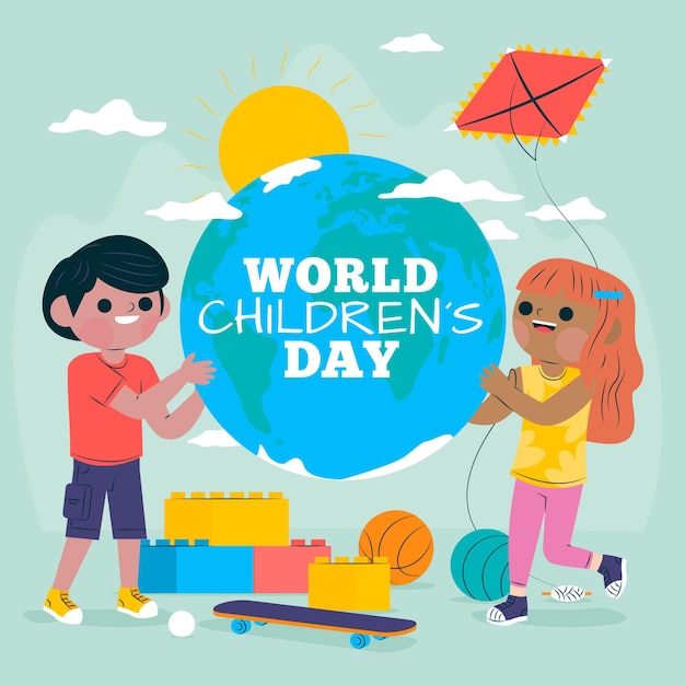 Free vector world childrens day illustration concept