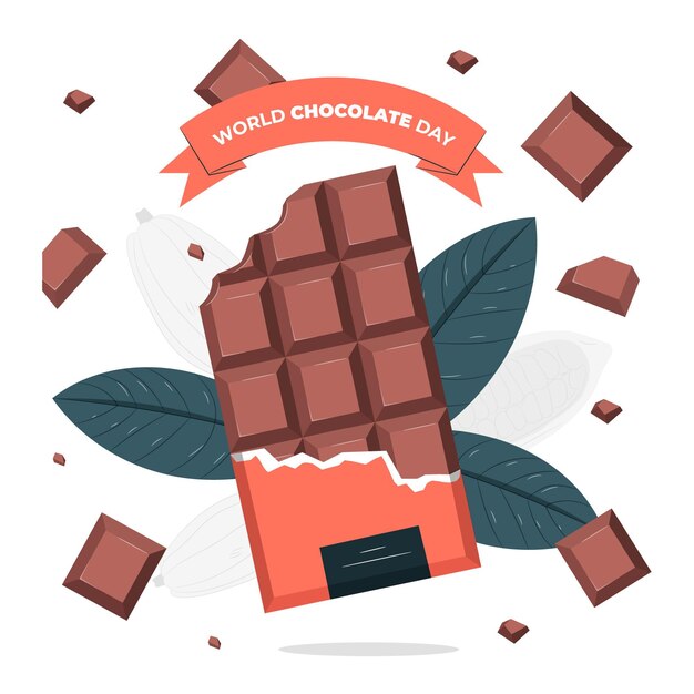 Иллюстрация концепции всемирного дня шоколада