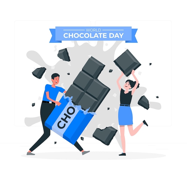 World chocolate day concept illustration