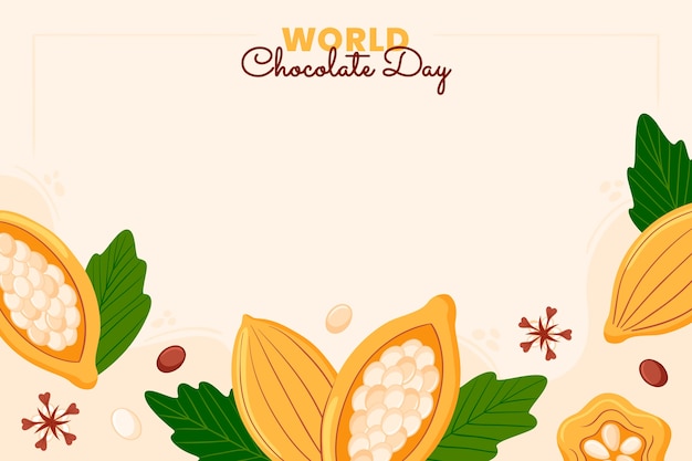 Free vector world chocolate day hand drawn flat background