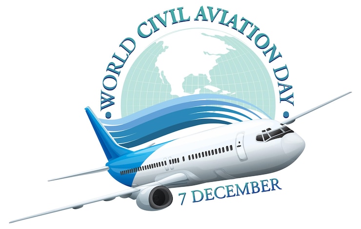 Free Vector world civil aviation day banner design