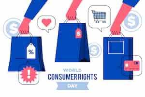 無料ベクター 世界消費者権利の日のイラスト