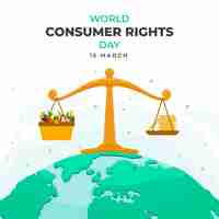 Vettore gratuito illustrazione della giornata mondiale dei diritti dei consumatori