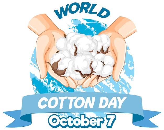 Modello di banner per la giornata mondiale del cotone