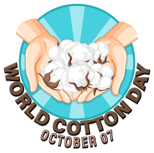 Free vector world cotton day october 7 banner design