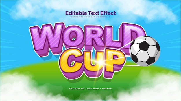 Free vector world cup football text effect