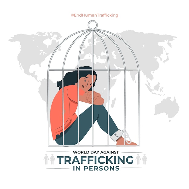 World day against trafficking in persons concept illustration