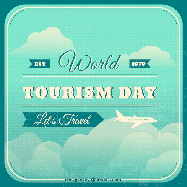 World day tourism with plane in the sky – Free vector download for vector illustration